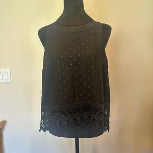 BKE Black Lace Trim Blouse